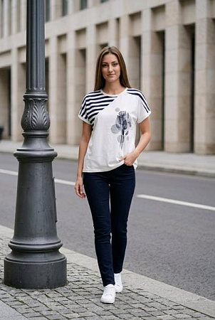Футболка Kosta 2803 white-navy - делук