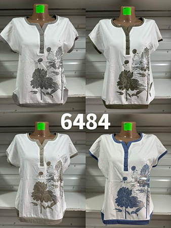 Футболка Gertie 6484 white-khaki - делук