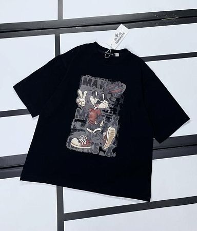 Футболка Kosmy 520 black-grey - делук