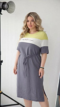 Платье Akulova 2052 grey-yellow - делук