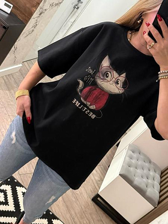 Футболка Lora LR1072 black - делук