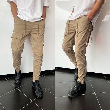 Джоггеры Three Black 1064 beige - делук