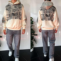 Худи Three Black 2386 beige - делук