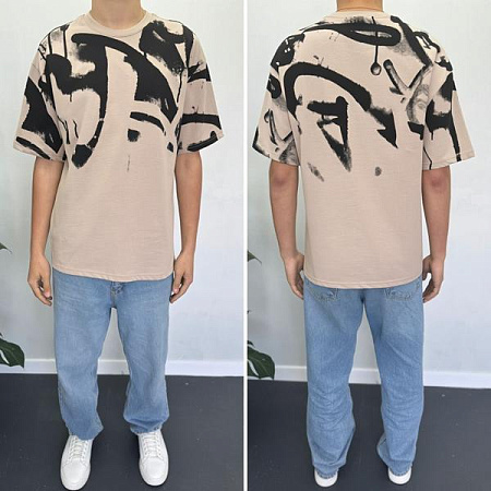 Футболка I8Denim 90569 beige - делук
