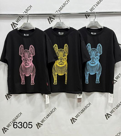 Футболка Met&March 6305 black-l.blue - делук