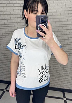 Футболка Levisha 25017 white-l.blue - делук