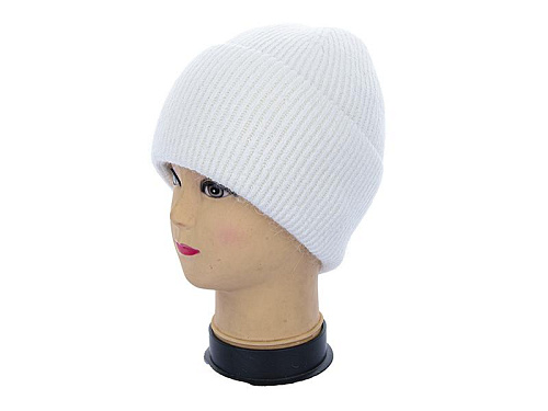 Шапка Angelica Ангора на флісі 0008-2 white - делук