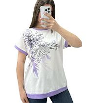 Футболка Elena&Vika 25220 white-lilac - делук