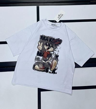 Футболка Kosmy 520-1 white-grey - делук