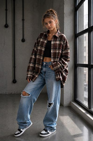Рубашка Karolina KR746 brown - делук