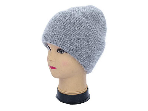 Шапка Angelica Ангора на флісі 0008-4 grey - делук