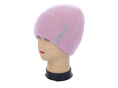 Шапка Angelica Ангора на флісі 2119-3 pink - делук