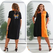 Платье Bat 910 black-orange - делук