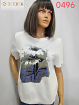 Футболка Lida 0496 white - делук