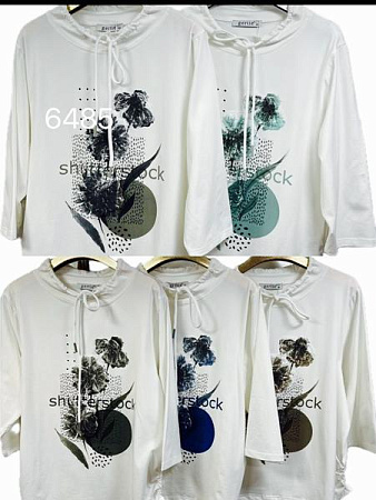 Свитер Gertie 6485 white-d.green - делук