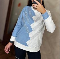 Свитер Shipi 24044 white-l.blue - делук