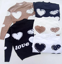 Свитер Meloria K22-5538 white-black - делук