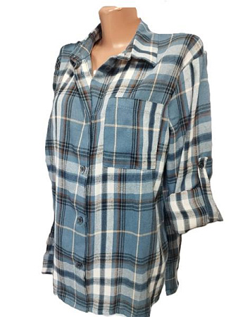 Рубашка Bishoff 584 l.blue-white (S-L) - делук