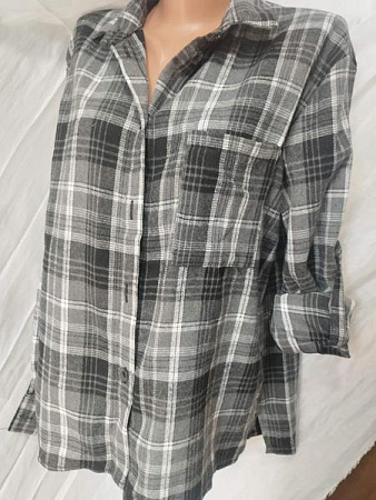 Рубашка Bishoff 584 grey-white (XL-3XL) - делук