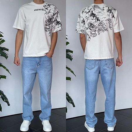 Футболка Three Black 2130 white - делук