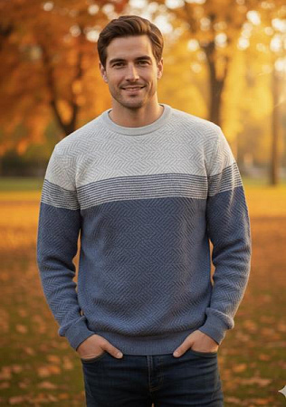 Свитер Vip Stendo 72178 grey-l.beige - делук