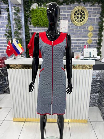 Халат Cotpark 5095 l.grey-red - делук