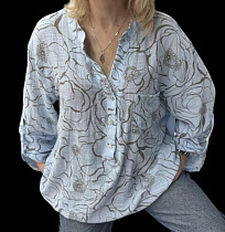 Блузка Levisha 26022 l.blue - делук