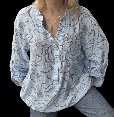 Блузка Levisha 26022 l.blue - делук