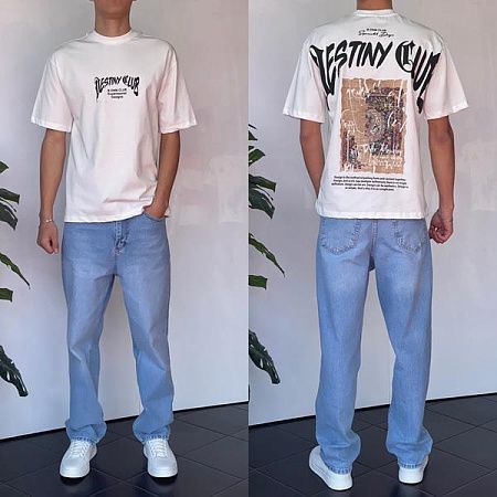 Футболка Three Black 2169 white - делук