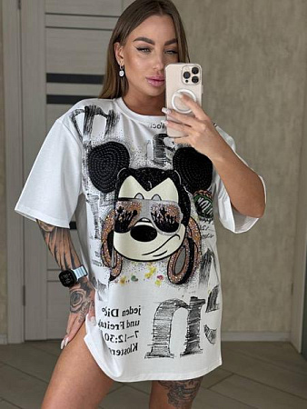 Футболка Lora LR1088 white - делук