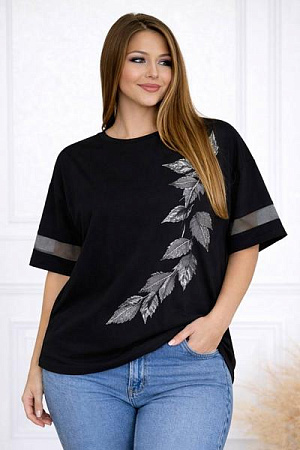 Футболка Elena&Vika 26036 black - делук