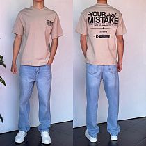 Футболка Three Black 2214 beige - делук