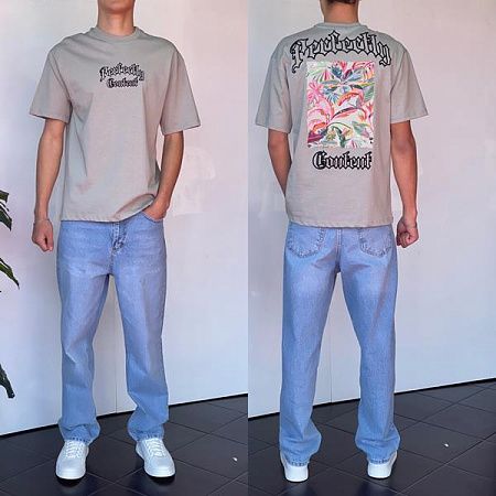 Футболка Three Black 2195 grey - делук