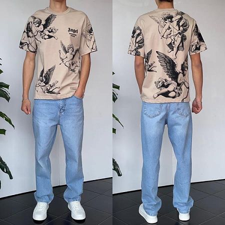 Футболка Three Black 2121 beige - делук