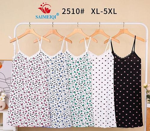 Ночнушка Saimeiqi 2501 white-black - делук