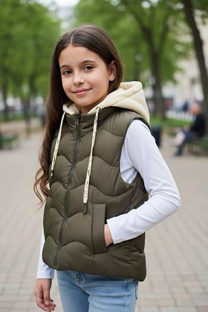 Жилетка Delfinka W03 khaki - делук