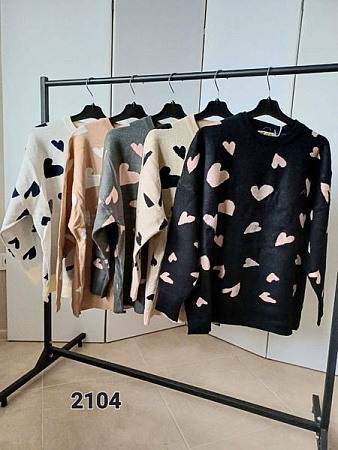 Свитер Fsn 2104 l.beige-black - делук