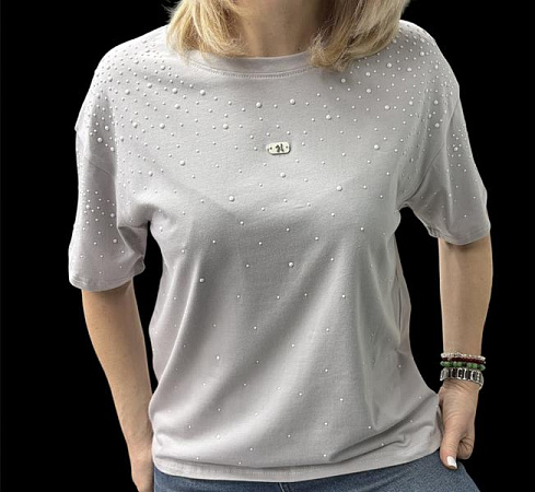 Футболка Elena&Vika 26108 l.grey - делук