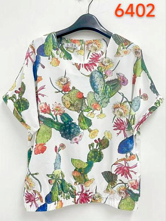 Футболка Lida 6402 white-green - делук