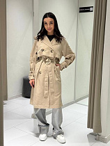 Пальто Three Black Women TB121 beige - делук