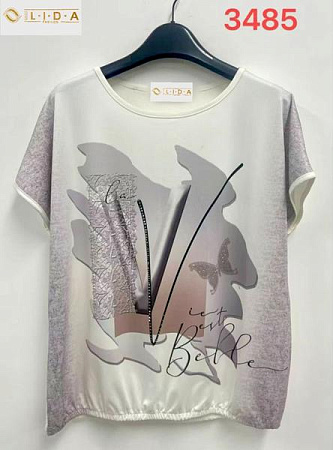 Футболка Lida 3485 l.grey - делук