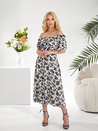 Платье Namik NM62 white-black - делук