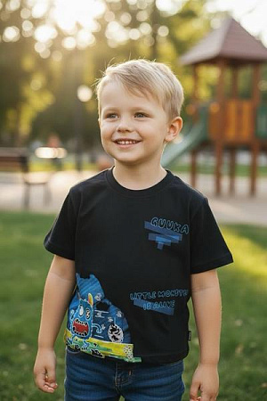 Футболка Delfinka 6036 black - делук