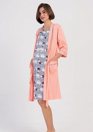 Комплект Trikotag T86 peach-grey - делук