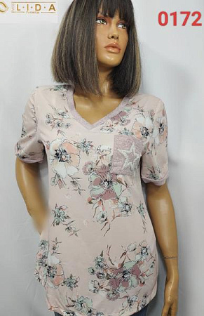 Футболка Lida 0172 beige - делук
