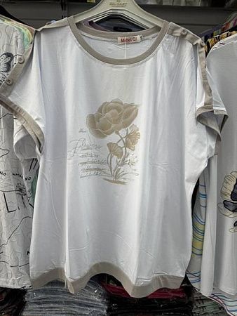 Футболка P.Hey 1505 white-beige - делук