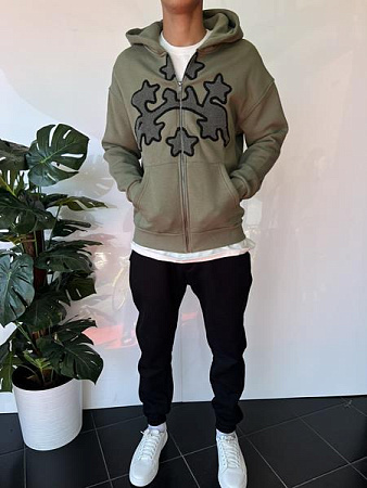 Кофта Спорт Three Black 2357 khaki - делук