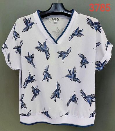 Футболка Lida 3785 white-blue - делук