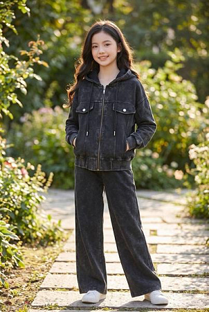 Костюм Спорт Delfinka 7066 black - делук