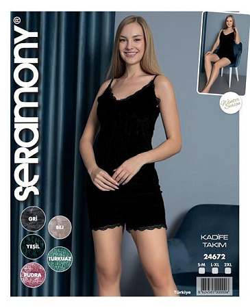 Пижама 4 Seasons 24672 black - делук
